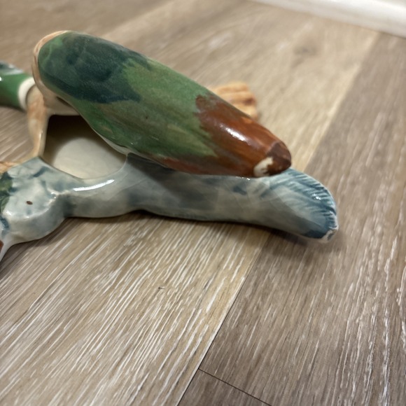 Vtg Mallard Duck Flying Ceramic Wall Hanger Pocket Planter Hunting Cabin Japan - Picture 7 of 9